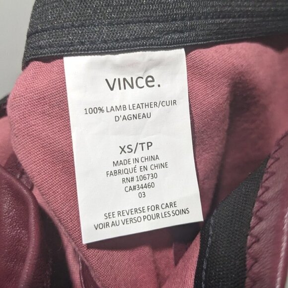 Vince | Lambskin leather leggings in Bordeaux - Picture 6 of 10